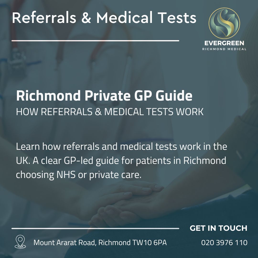 GP explaining referrals and medical tests to a patient in Richmond