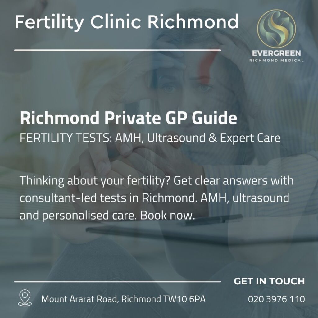 Fertility assessment consultation in Richmond with specialist doctor and patient discussing test results