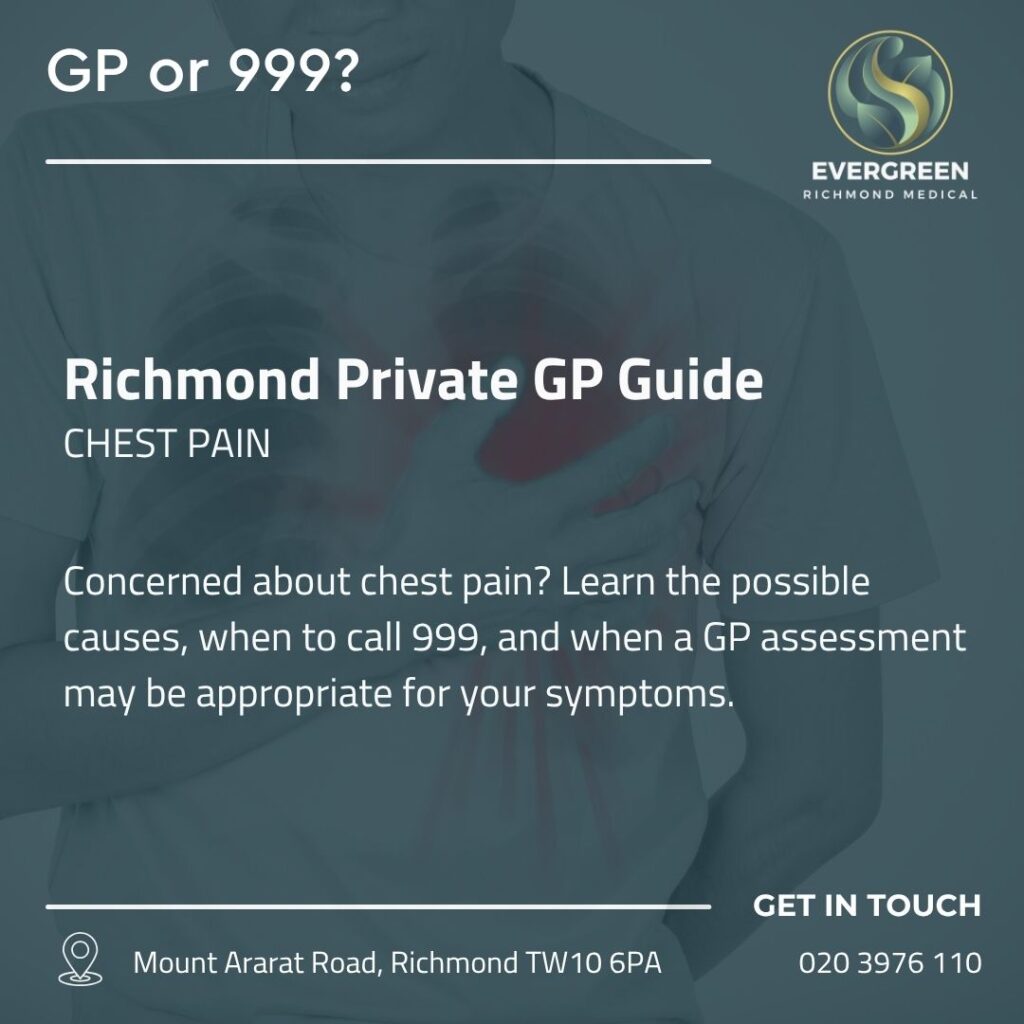 GP assessing a patient with non-emergency chest pain during a consultation