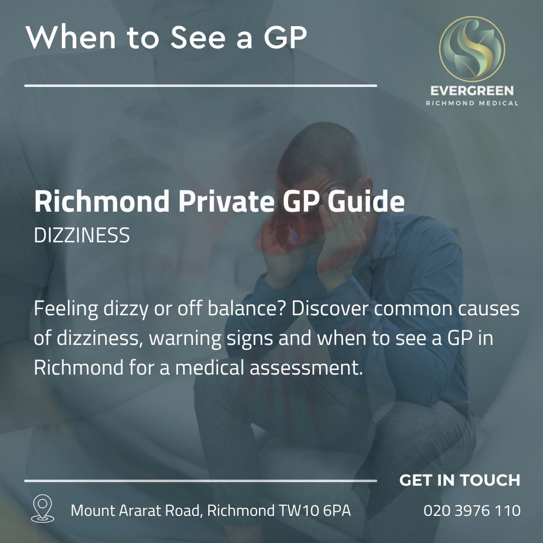 Patient discussing recurring dizziness with a private GP in Richmond